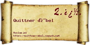Quittner Ábel névjegykártya